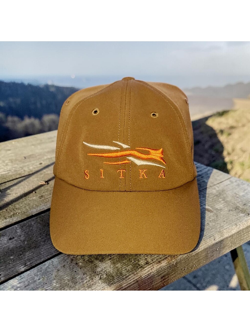 Sitka Brown Adjustable Unstructured Hat Embroidered Hunting Outdoor Wear Cap O/S